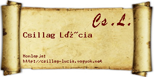 Csillag Lúcia névjegykártya